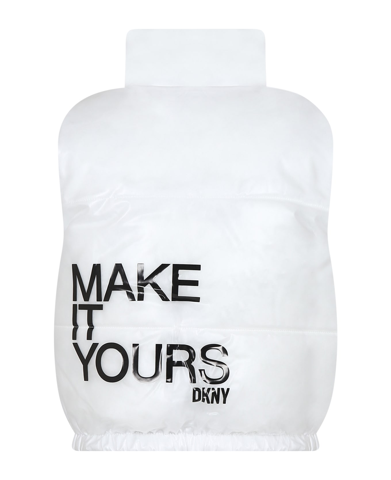 DKNY Reversible White Vest For Girl - White