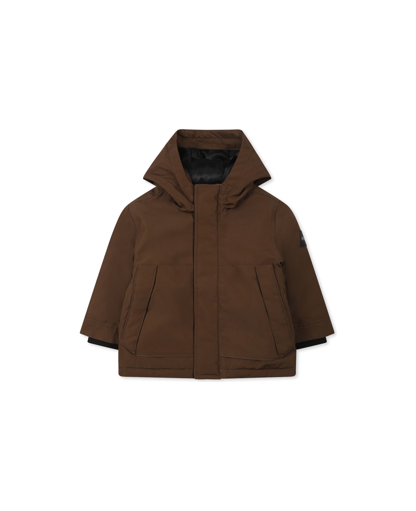 Hugo Boss Brown Parka For Baby Boy With Logo - Brown