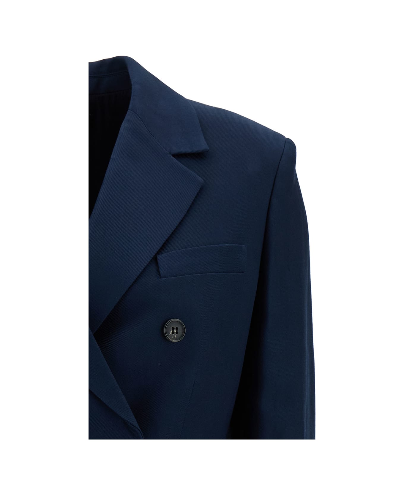 Theory Blue Double-breasted Jacket With Notched Revers In Viscose Woman - Navy