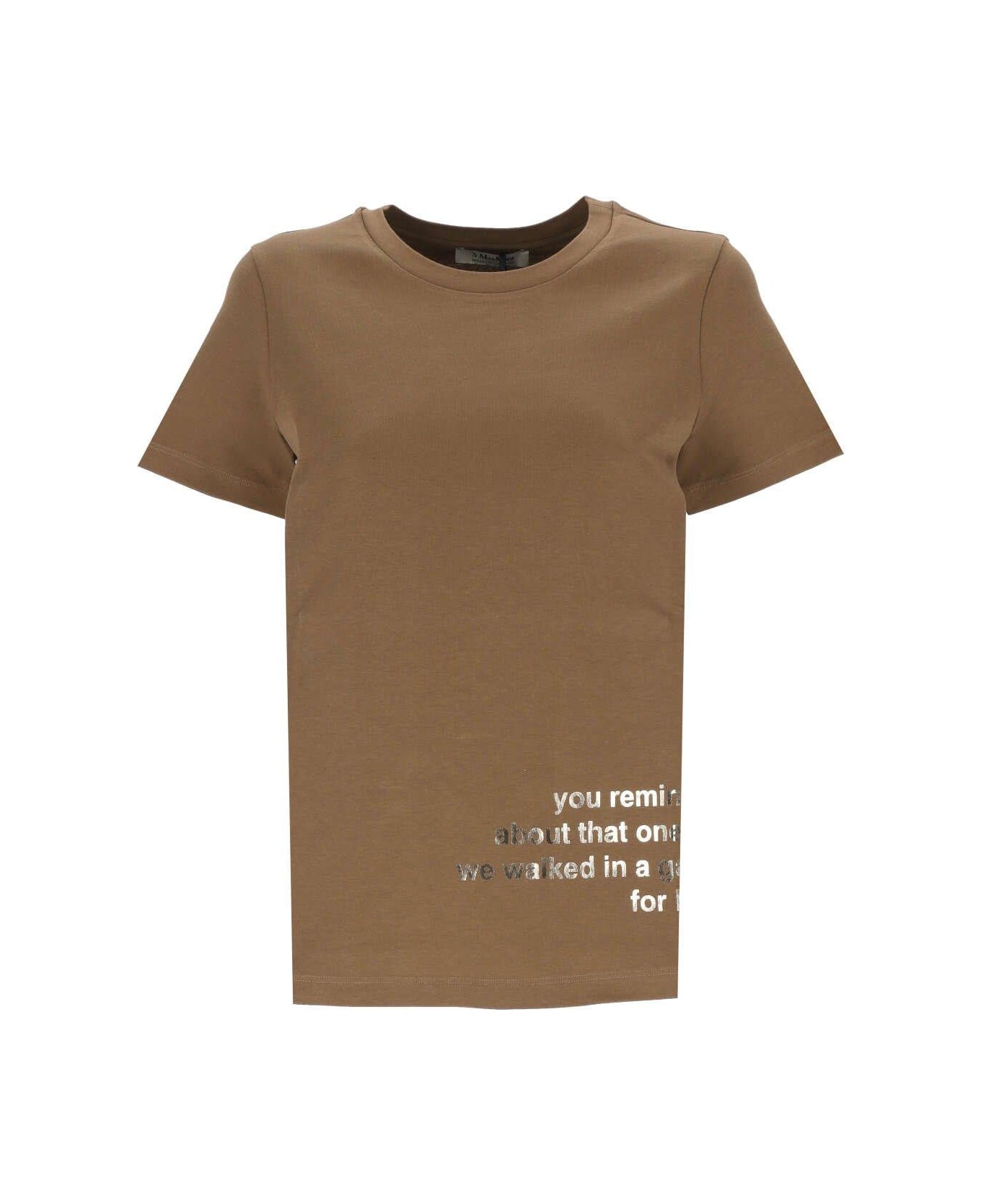 'S Max Mara Printed Crewneck T-shirt - Camel