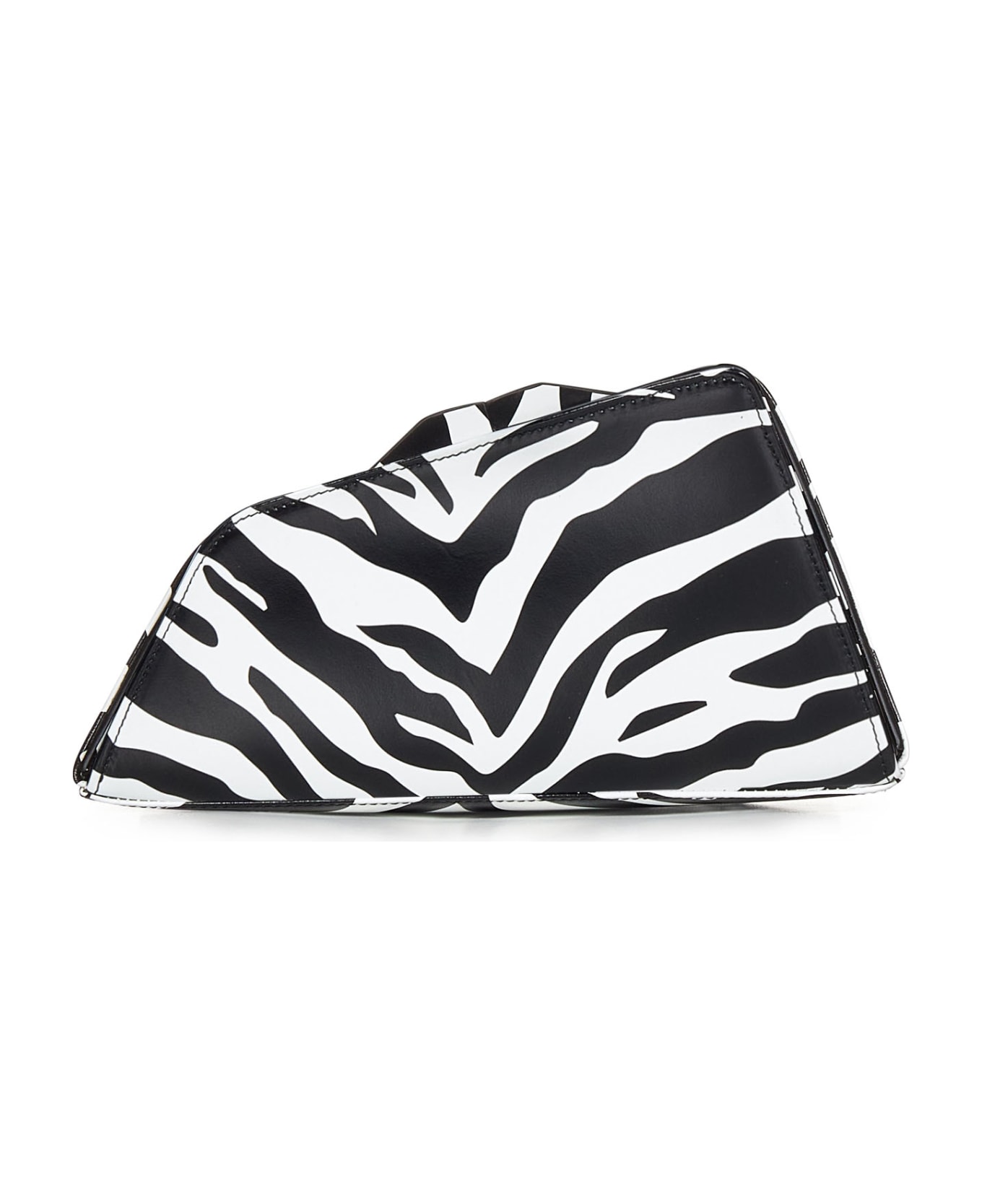 The Attico Zebra '8:30pm' Oversized Clutch - White