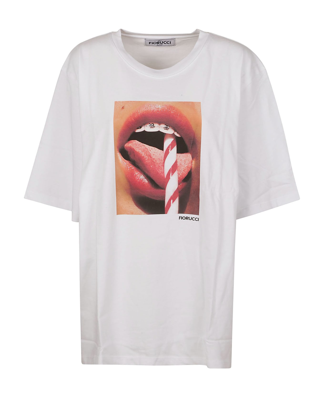 Fiorucci Mouth Print Boxy T-shirt - White