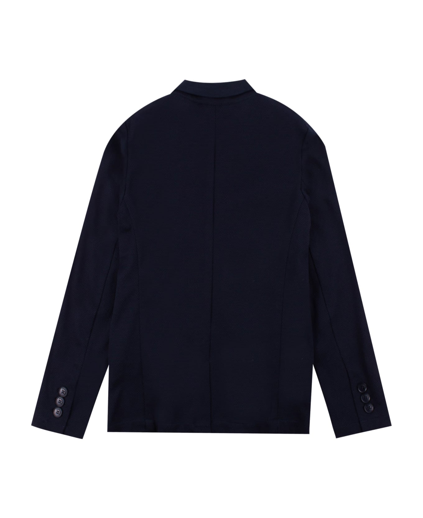 Emporio Armani Double Breasted Cotton Jacket - Blue
