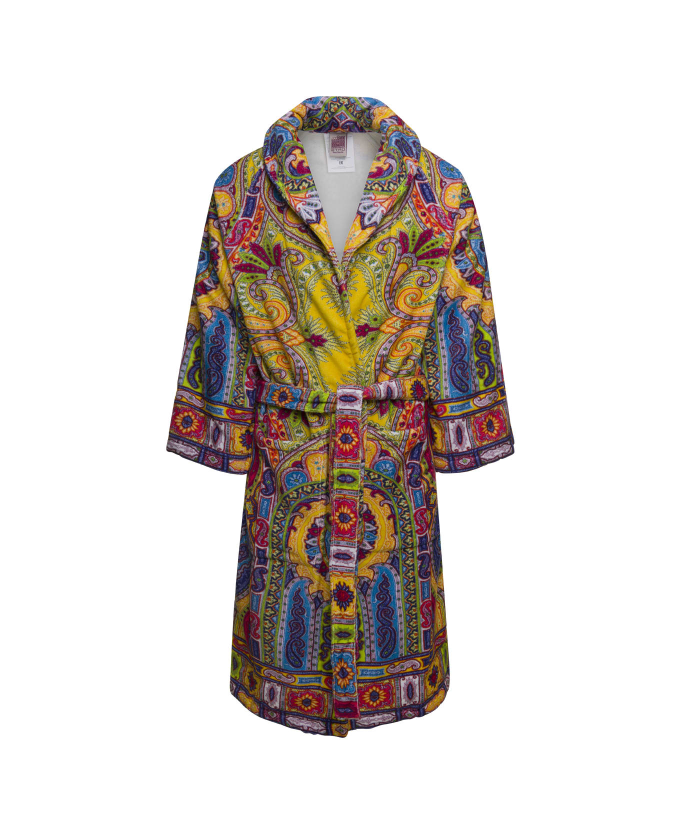 Etro 'new Tradition' Multicolor Bath Robe With Pailsey Motif Home - Yellow
