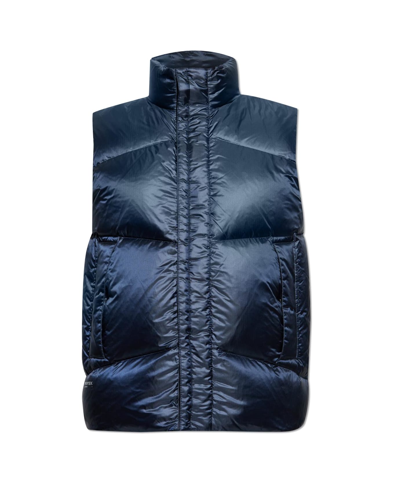 Woolrich Down Vest With Stand-up Collar - Melton Blue