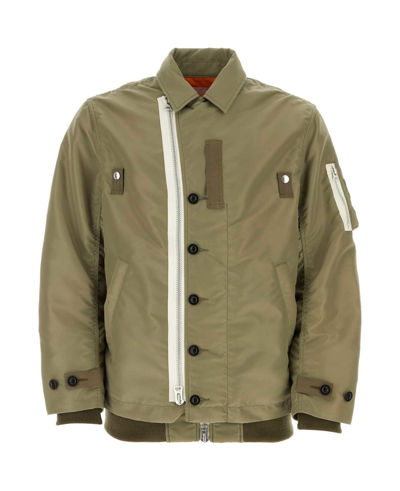 Sacai Army Green Nylon Jacket - LKHAKI
