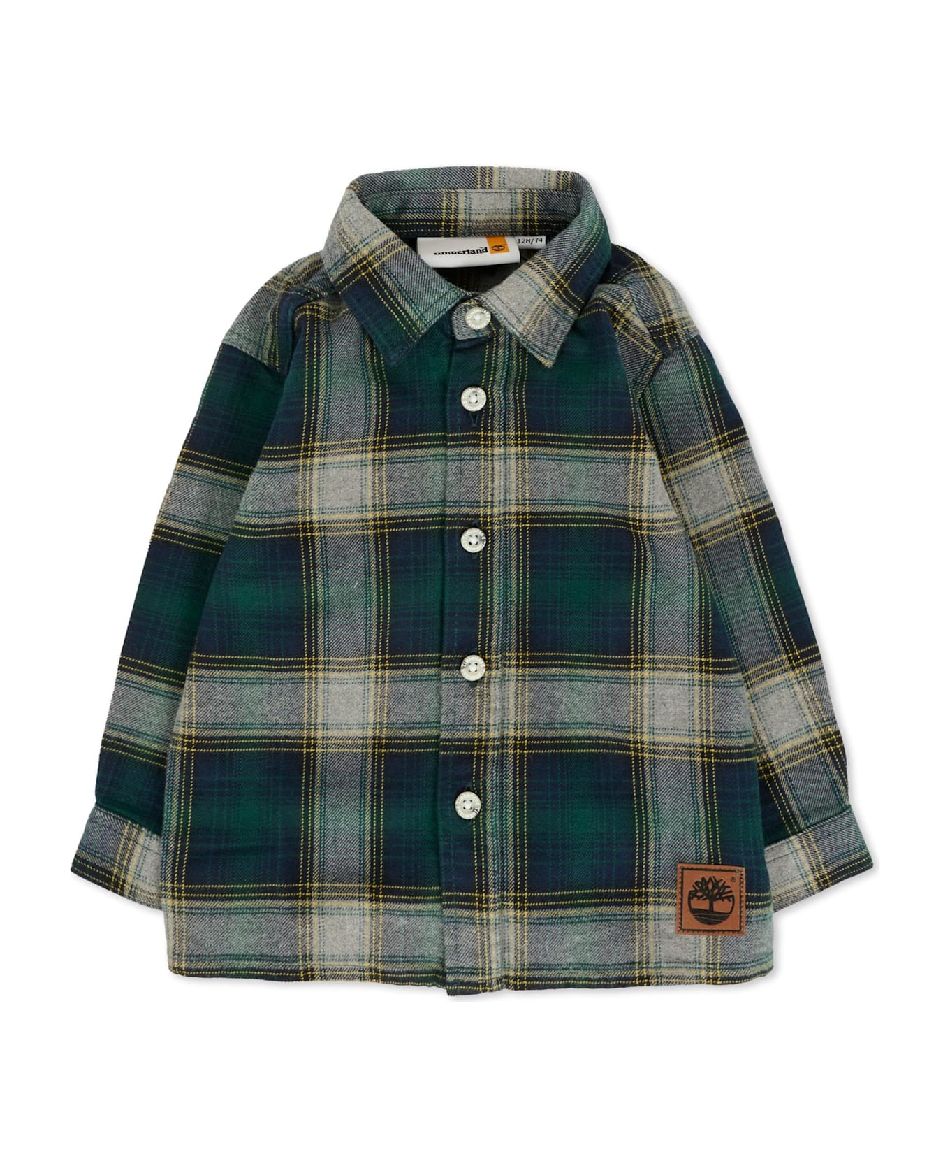 Timberland Green Shirt For Baby Boy With Patch - Green シャツ