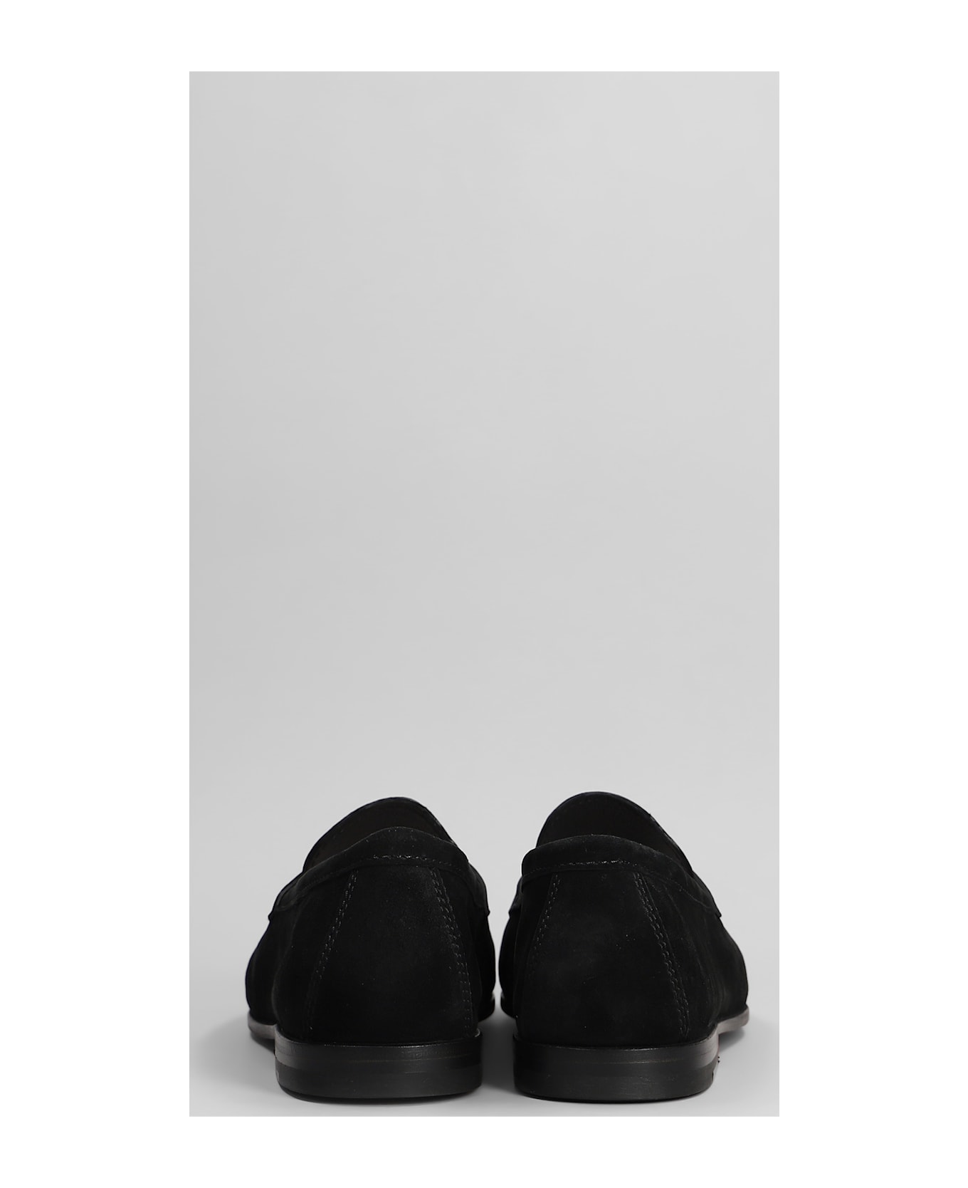 Santoni Carlos Loafers In Black Suede - black