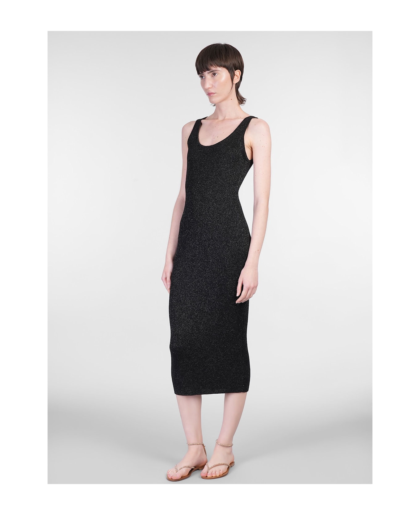 MC2 Saint Barth Ronan Long Dress In Black Viscose - black