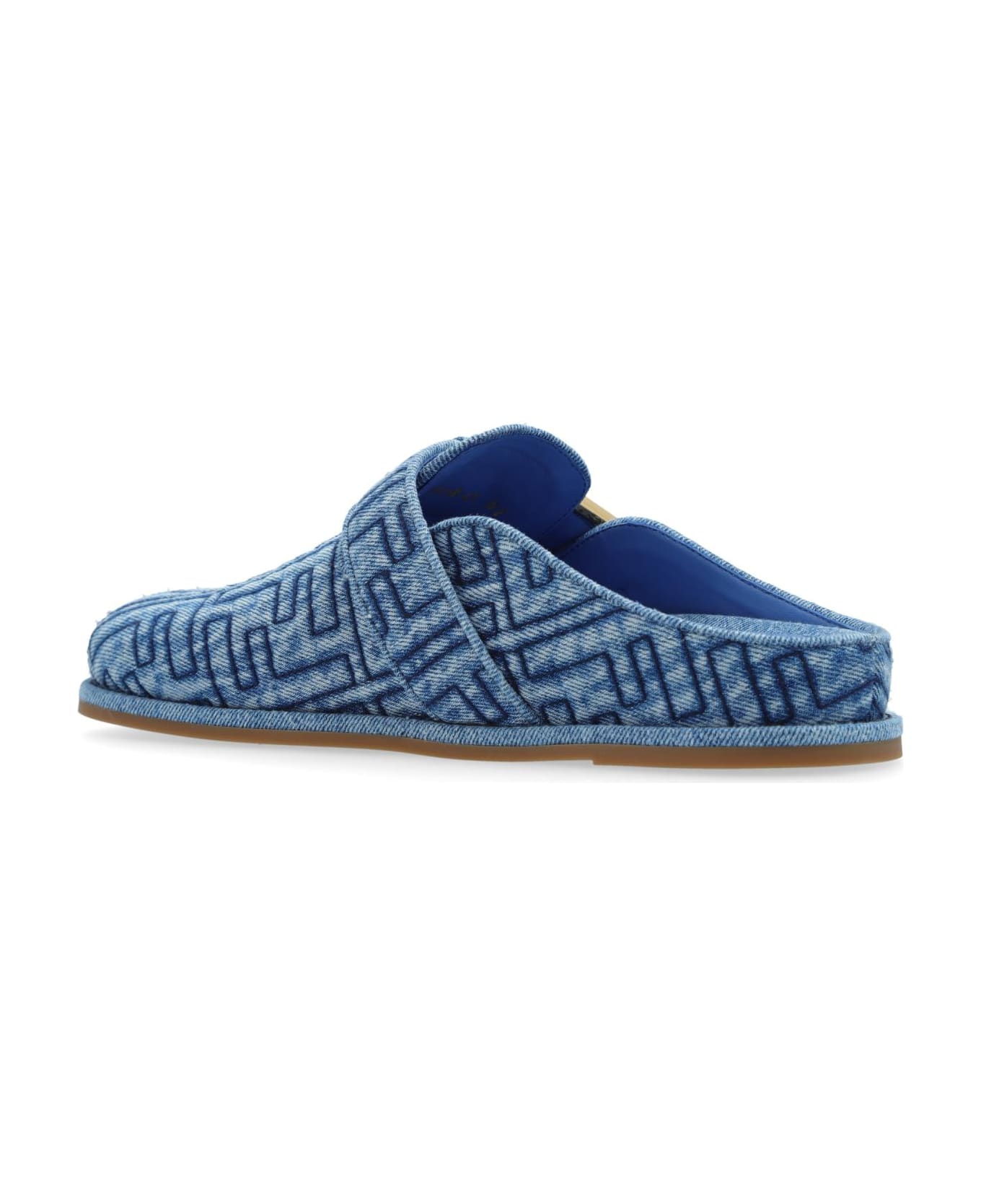 Fendi Slippers With Logo - Blue サンダル