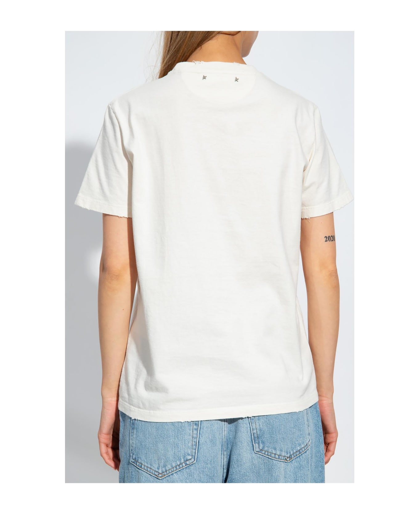 Golden Goose Printed T-shirt - HERITAGE WHITE MALT BALL (White)
