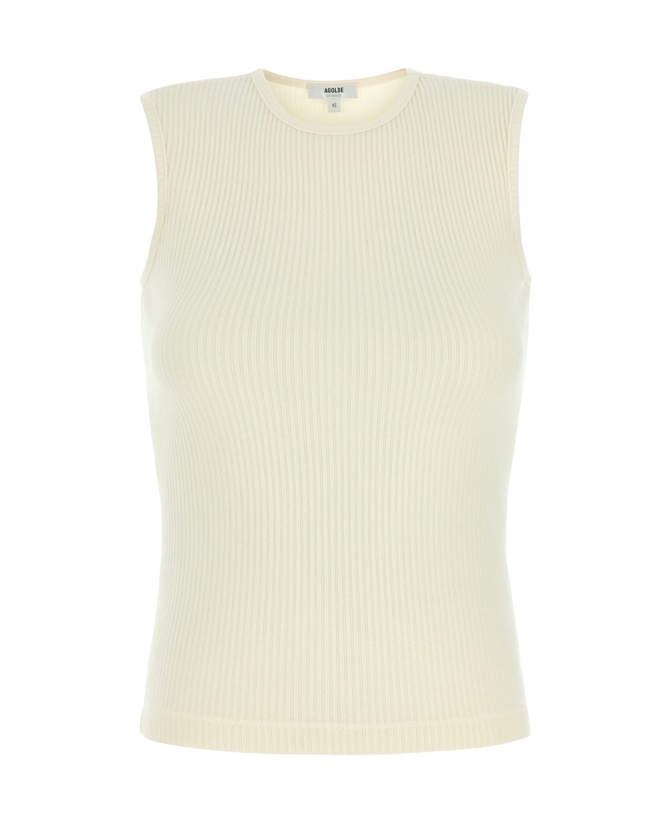 AGOLDE Ivory Stretch Lyocell Blend Binx Tank Top - OATMILK