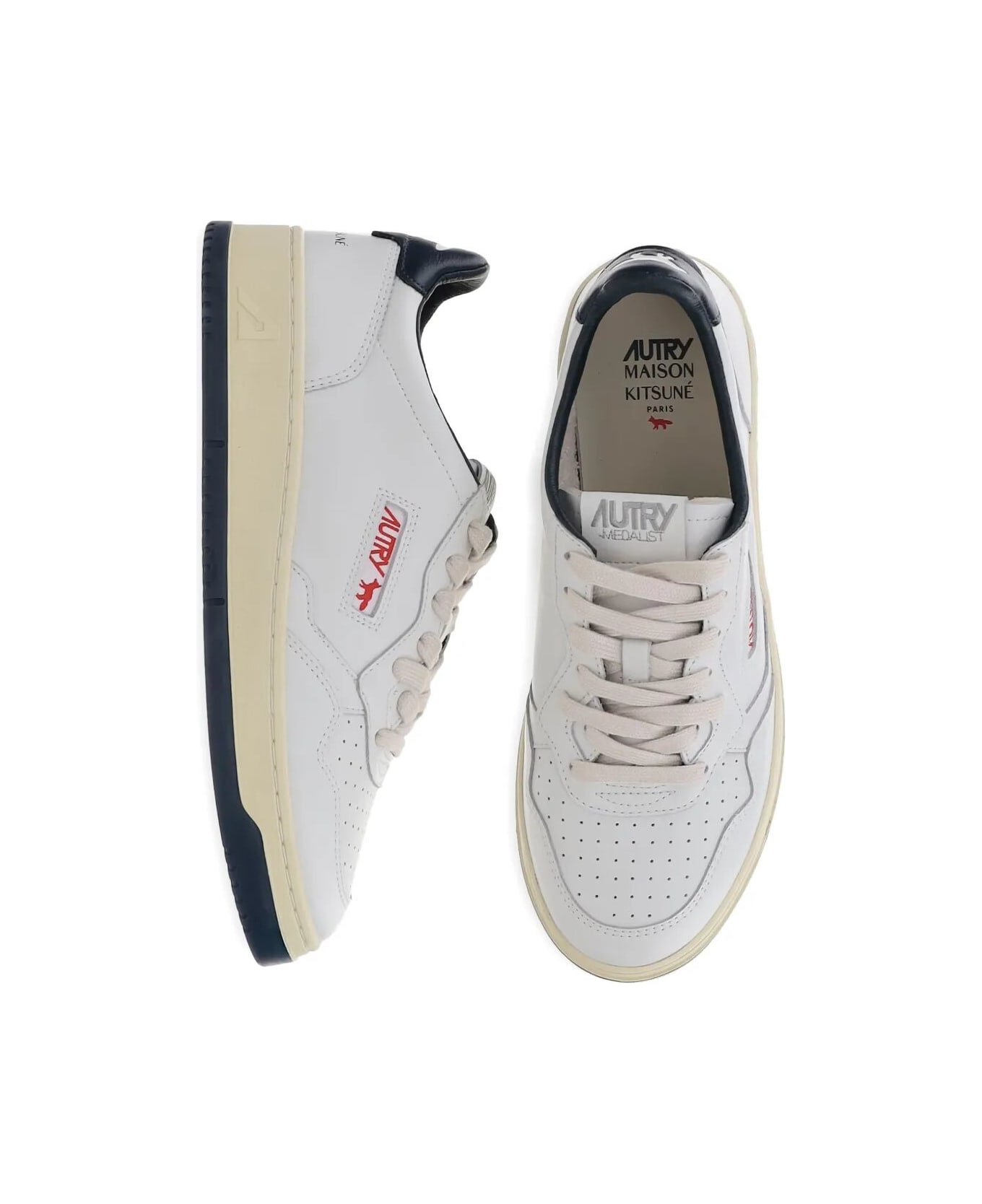 Autry Medalist Lowm Kitsune Wht Blue - Wht Blue