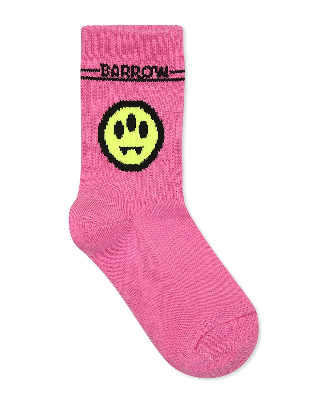 Barrow Pink Socks For Kids With Smiley - Pink