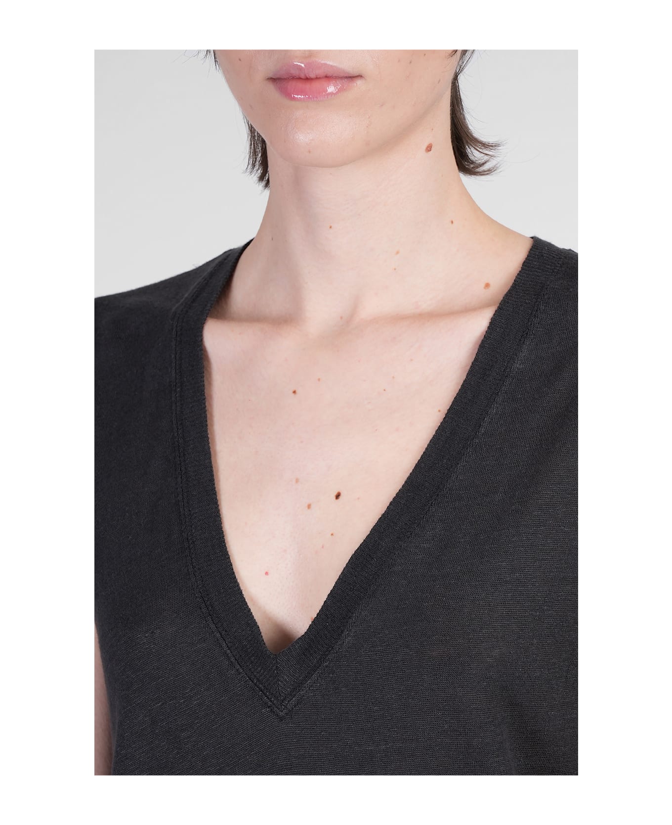 IRO Rodeo T-shirt In Black Linen - black