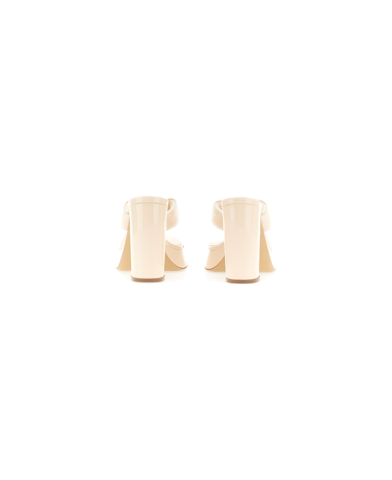 GIA BORGHINI Patent Sandal. - IVORY