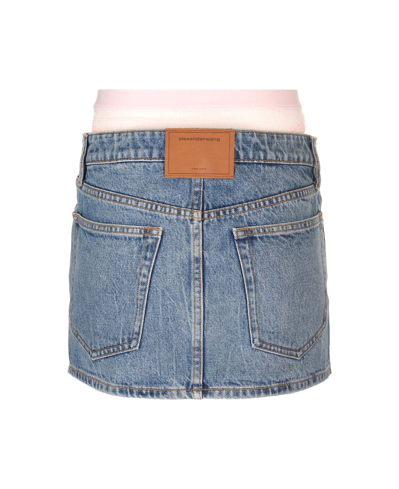 Alexander Wang Denim Mini Skirt - VINTAGEMEDIUMINDIGO