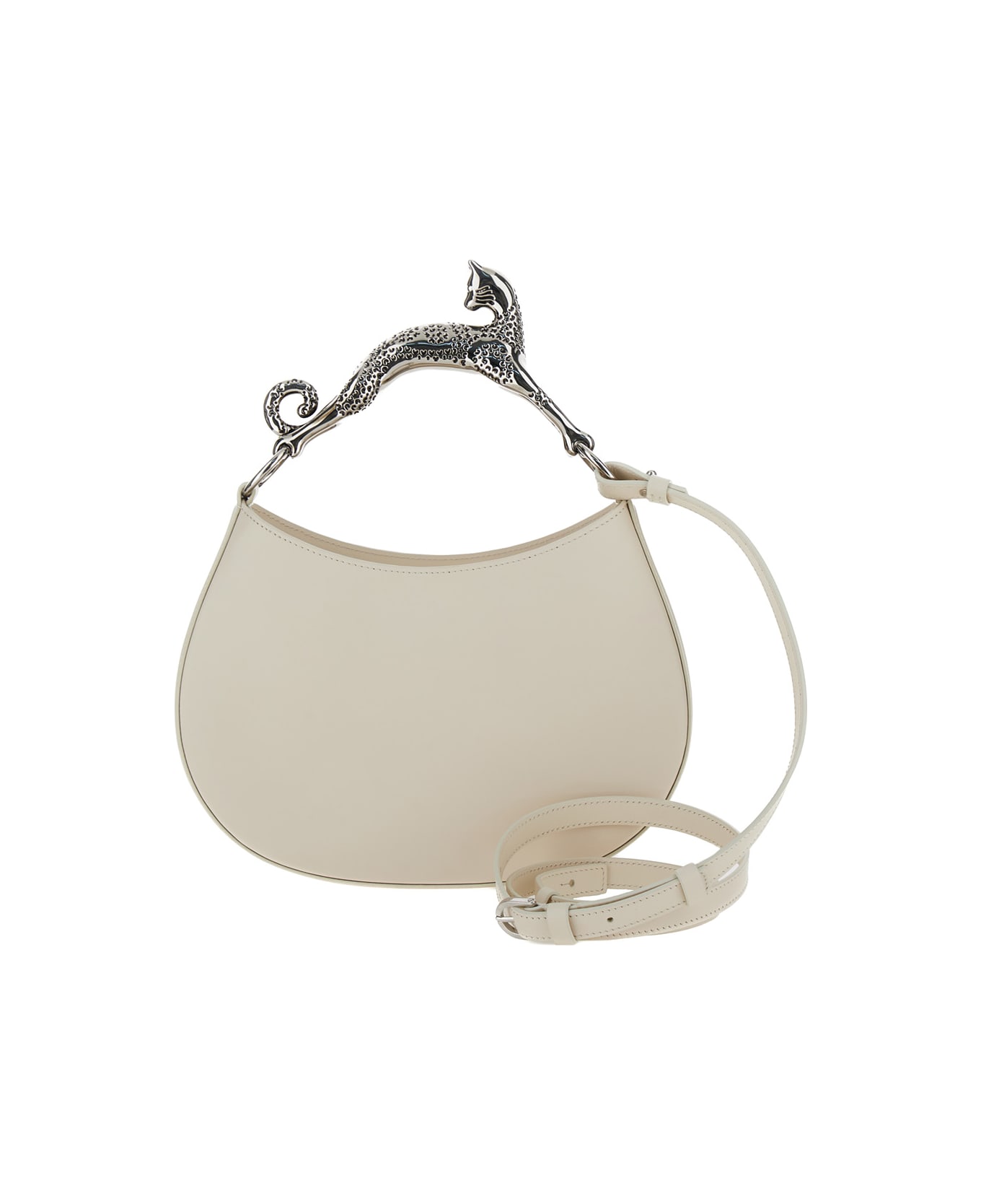 Lanvin Hobo Bag Pm With Cat Handle - White