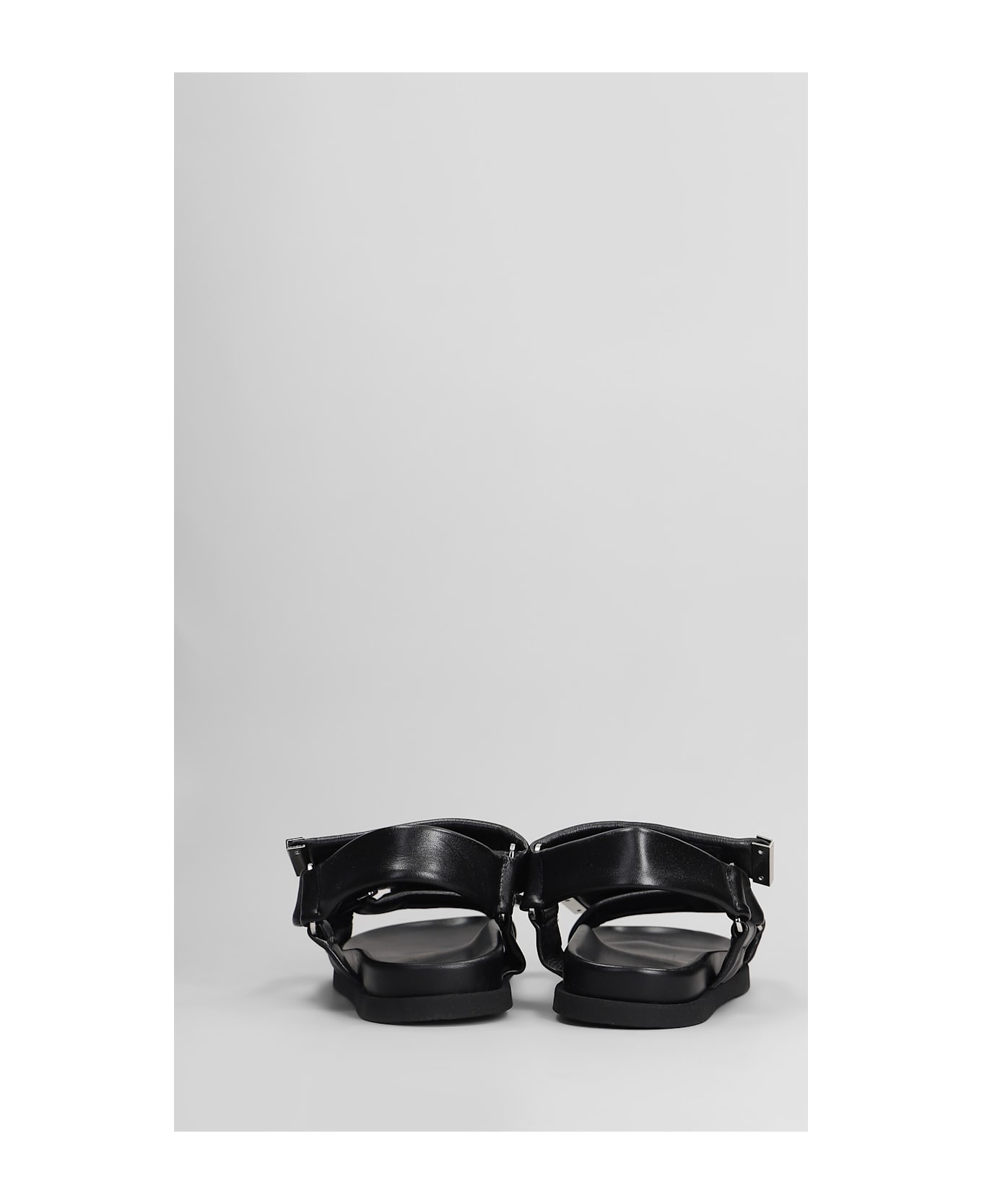 The Attico Salinas Flats In Black Leather - black