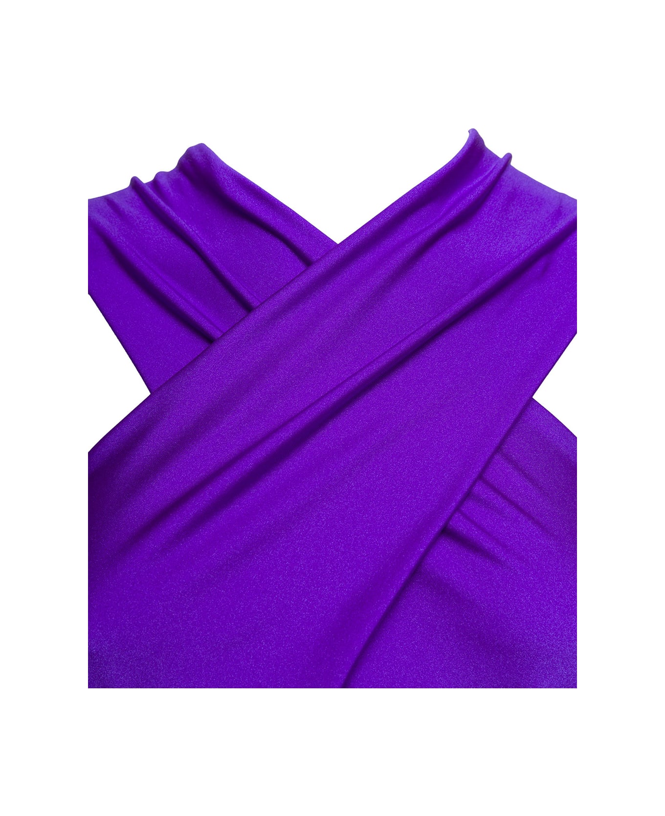 The Andamane 'hola' Violet Jumpsuit With Halterneck And Cut-out In Stretch Polyamide Woman - Violet