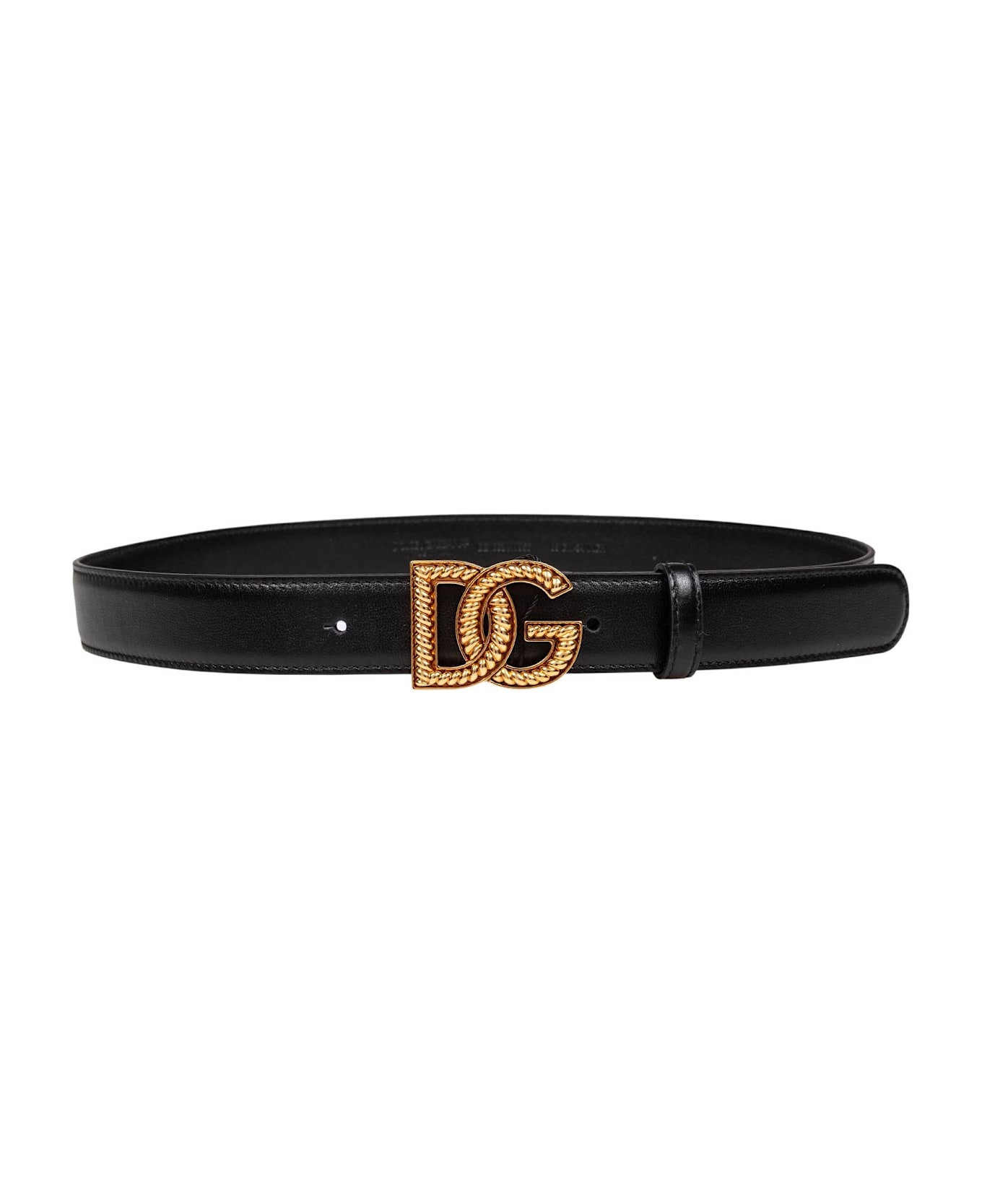 Dolce 
Gabbana Black Leather Belt - Black