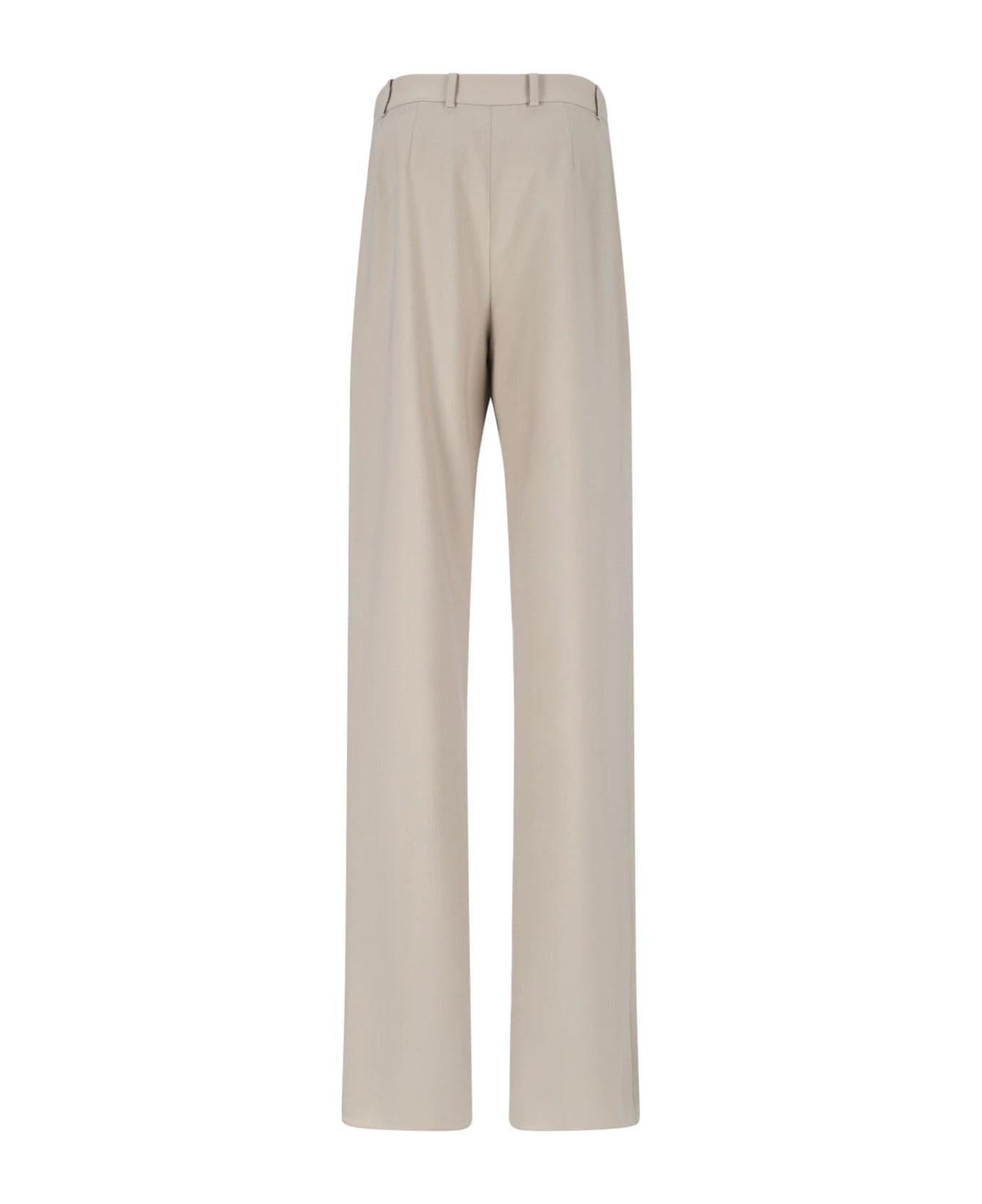 Saint Laurent Pants Beige Belt Loops Front - White