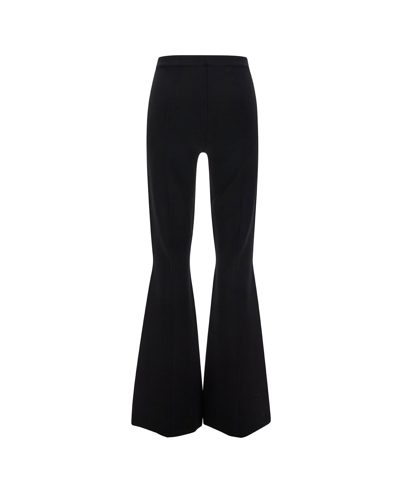 Theory Black Flared Pants With Button Closure In Viscose Blend Woman - Black ボトムス