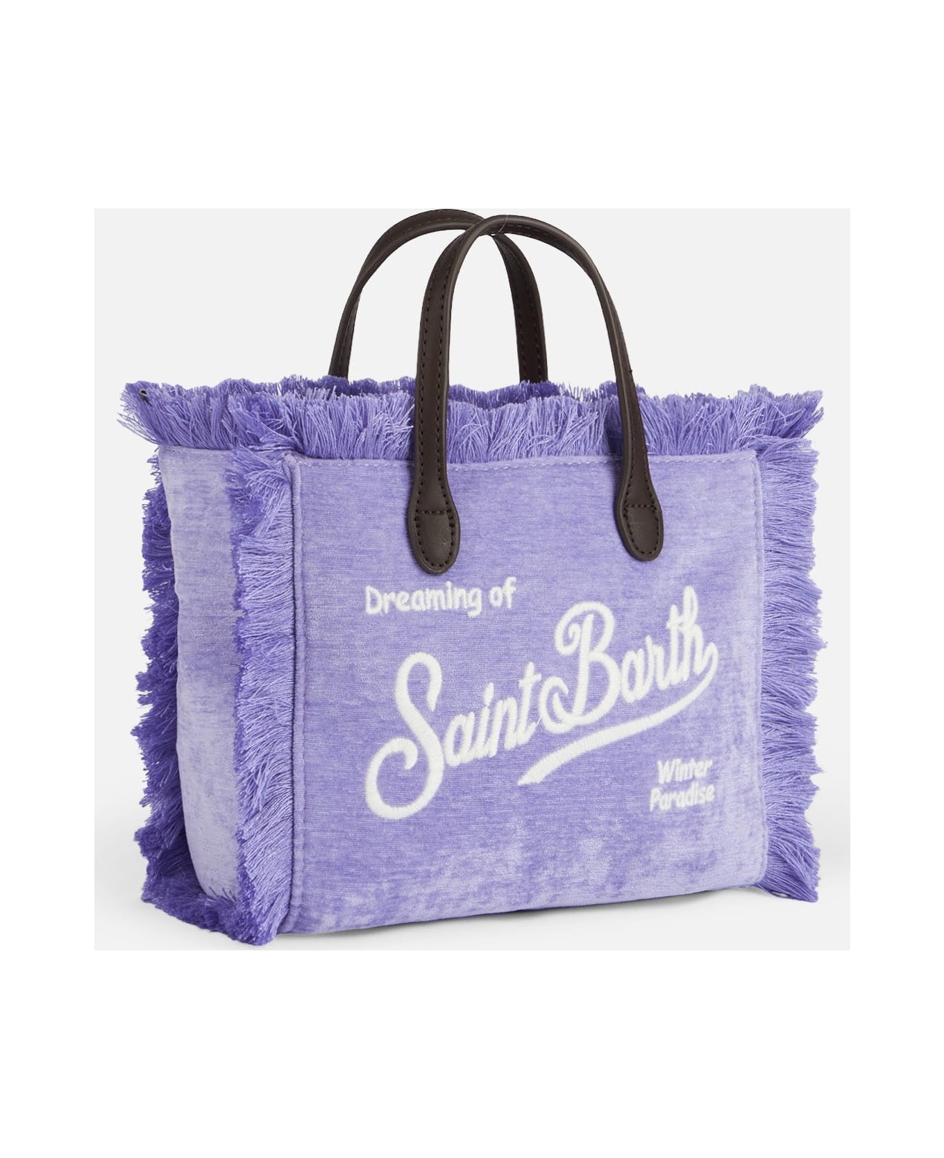 MC2 Saint Barth Lilac Velvet Chine Mini Vanity Fringed Bag - PINK