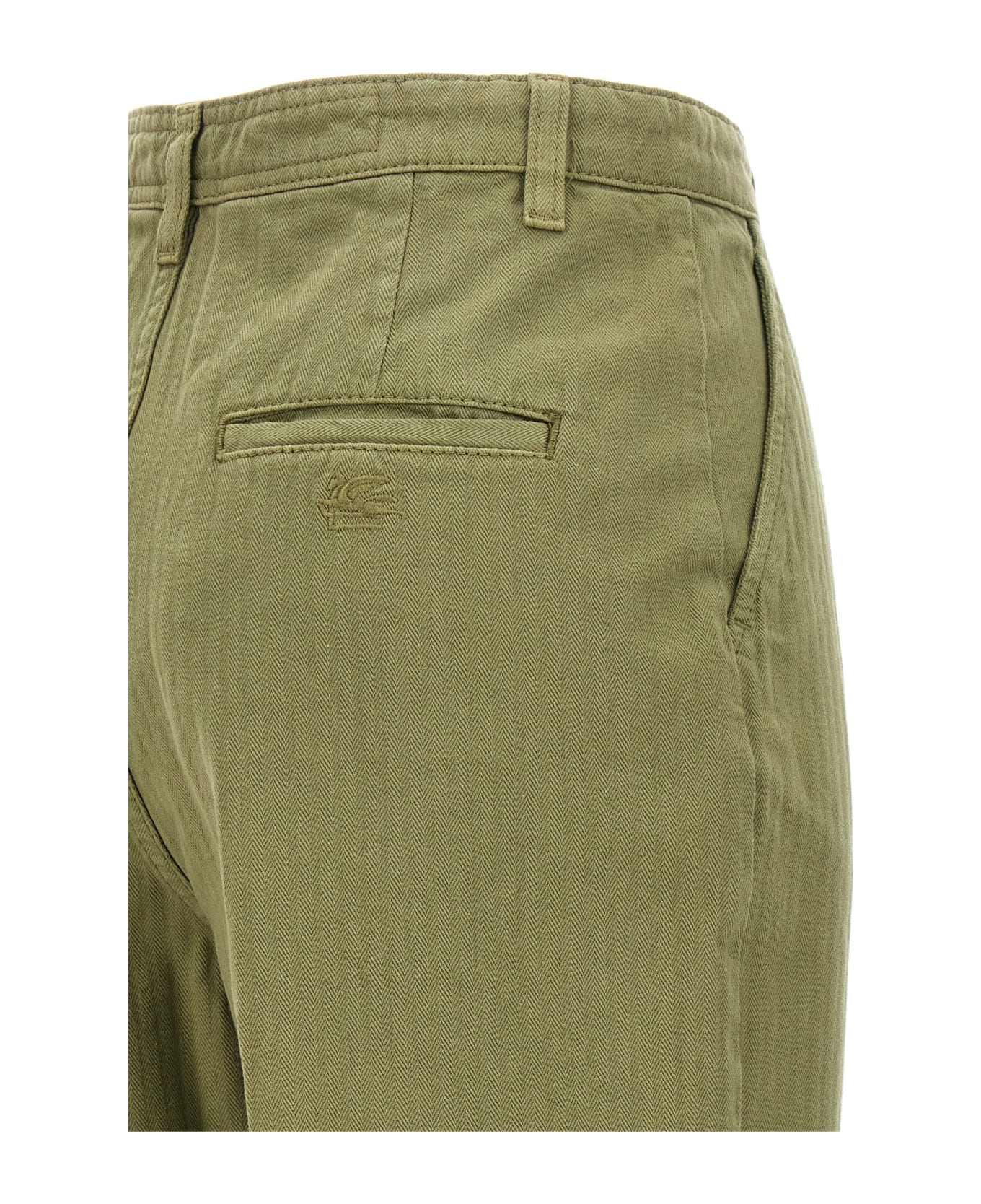 Etro Cropped Chino Pants - Green