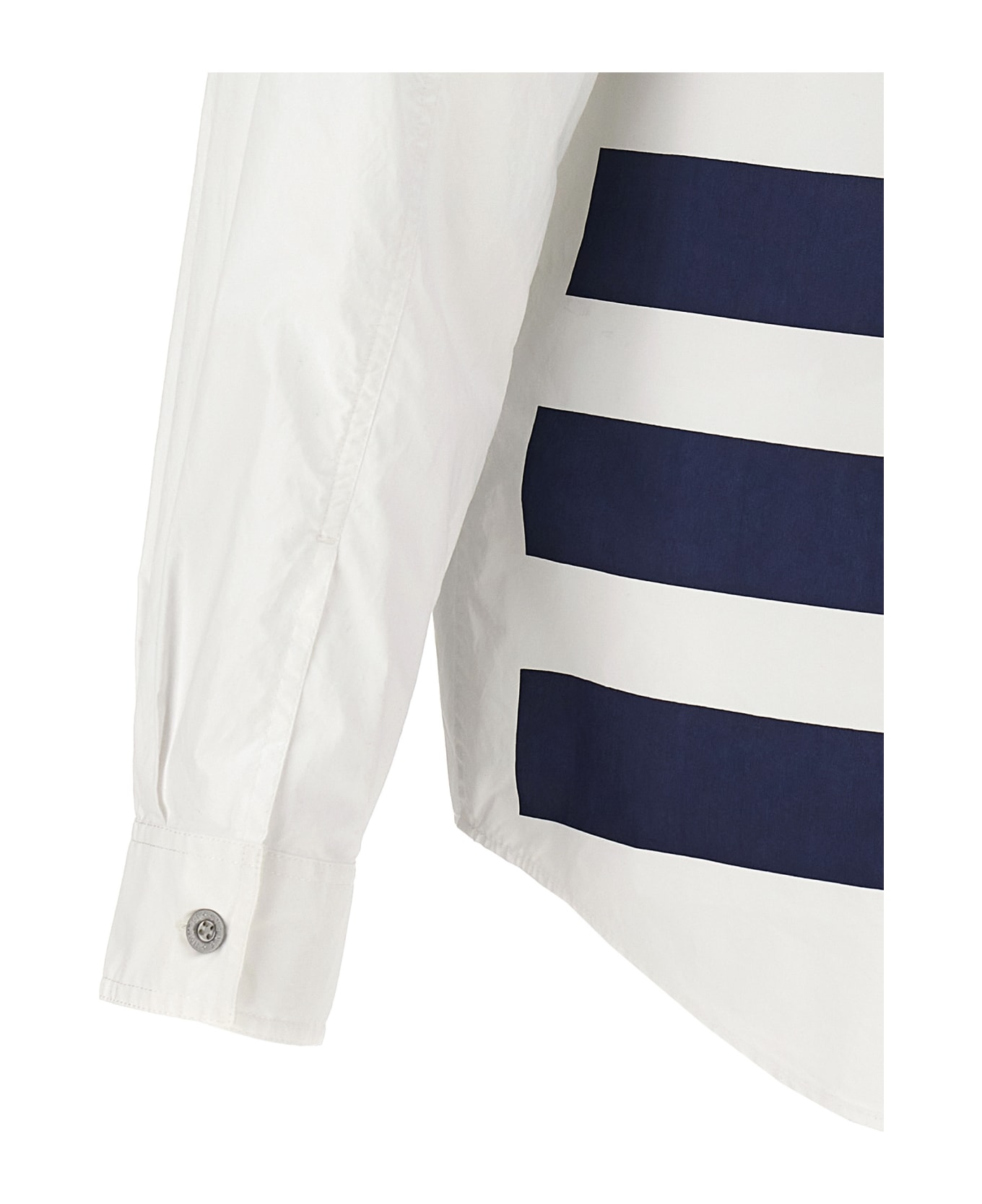 Stone Island Logo Print Overshirt - White