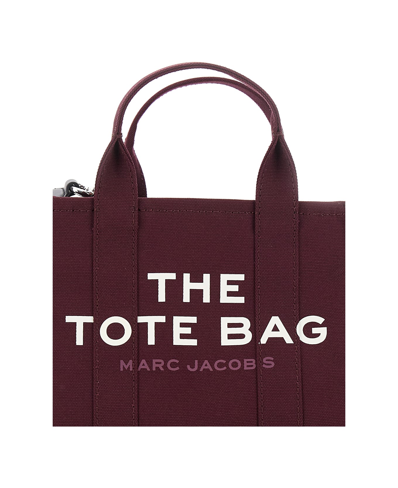 Marc Jacobs 
the Small Tote
 Bordeaux Handbag With Logo Lettering On The Front In Cotton Woman - Bordeaux