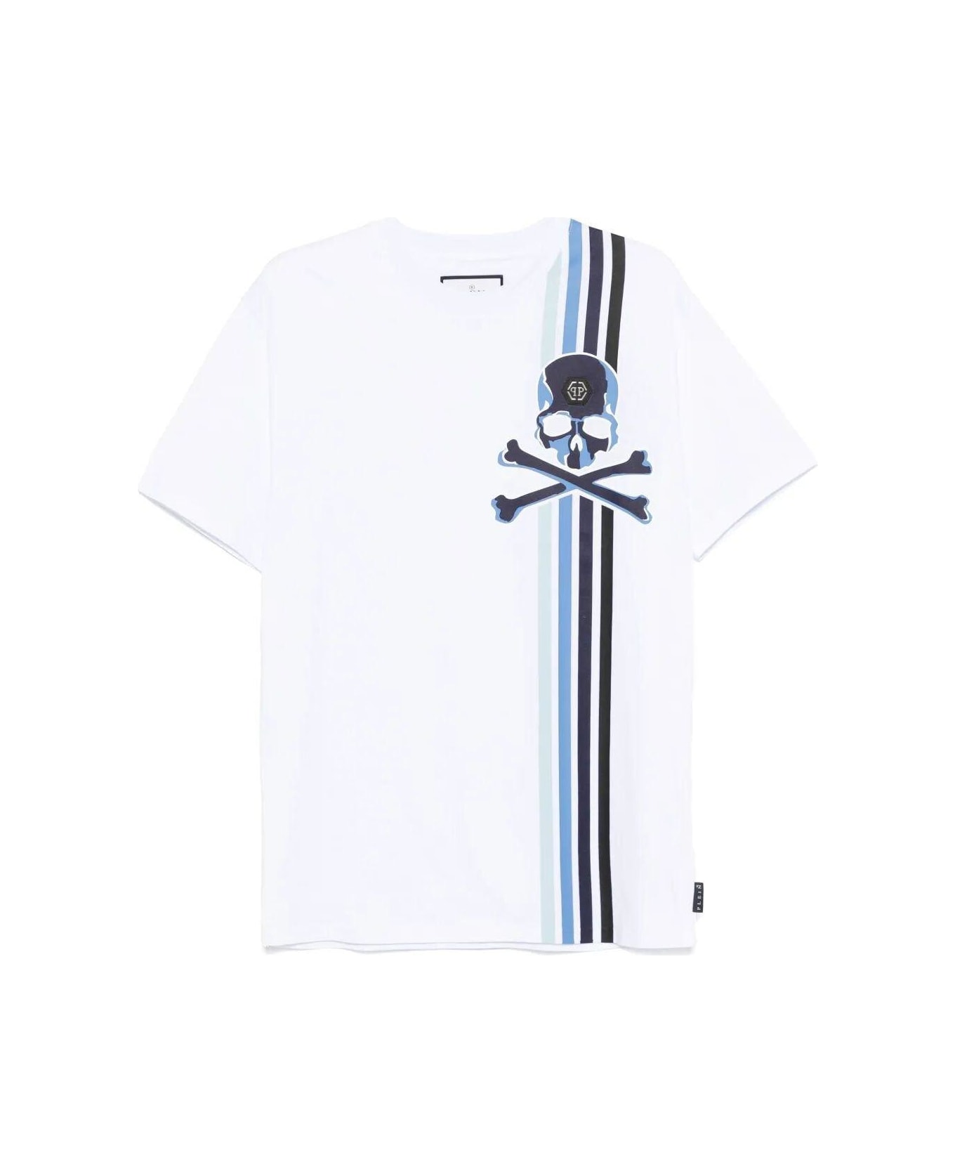 Philipp Plein Skull Stripe T-shirt - WHITE