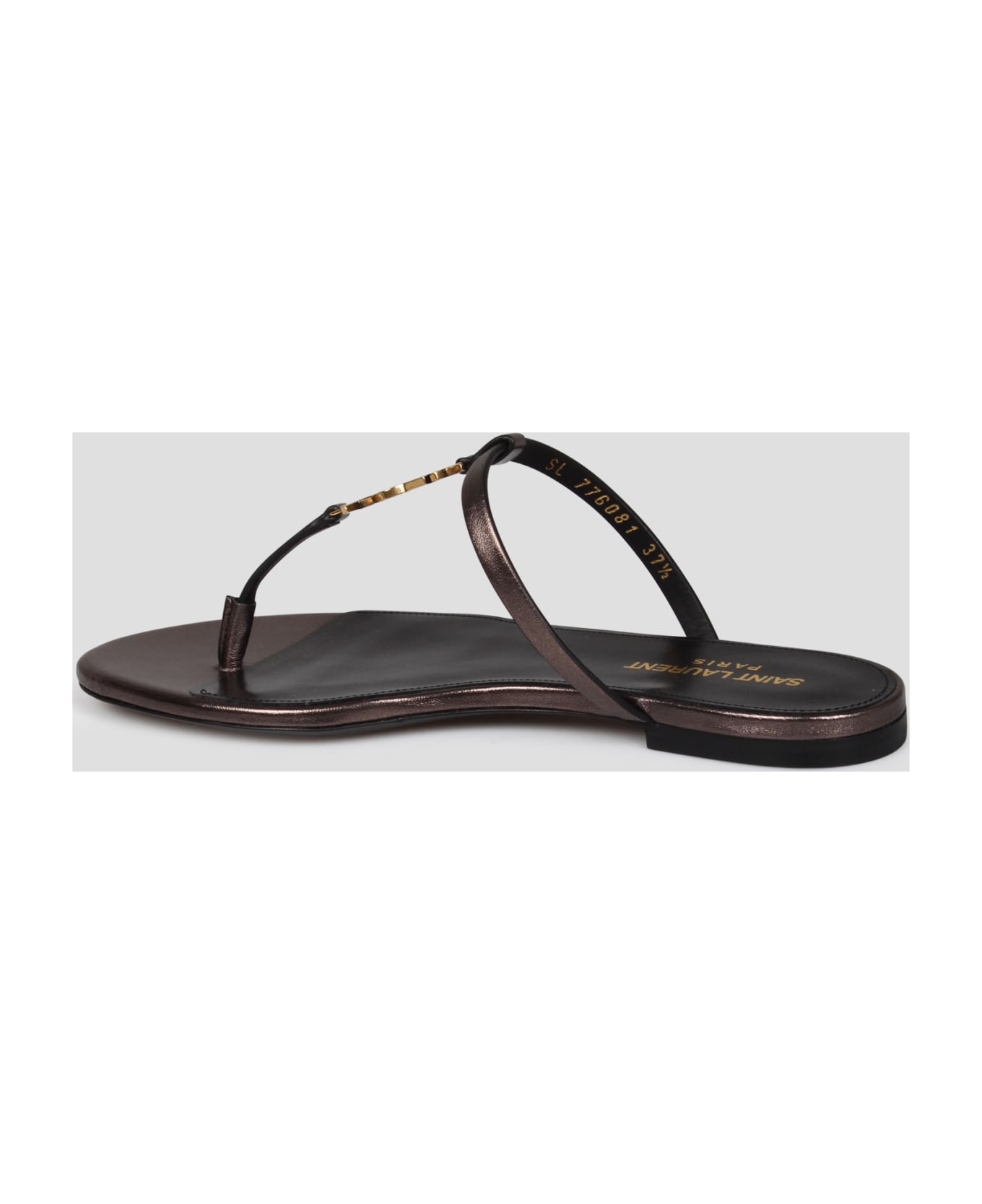 Saint Laurent Cassandra Slides Sandals - Metallic サンダル