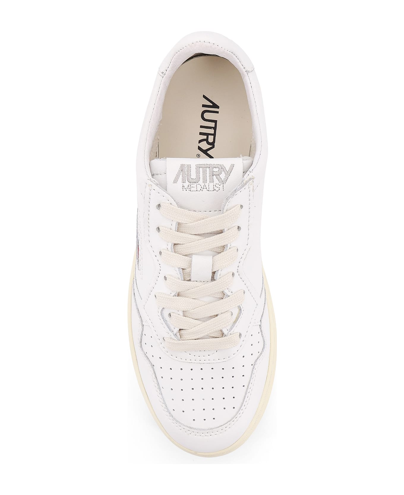 Autry Medalist Low Leather Low-top Snakers - BIANCO BIANCO