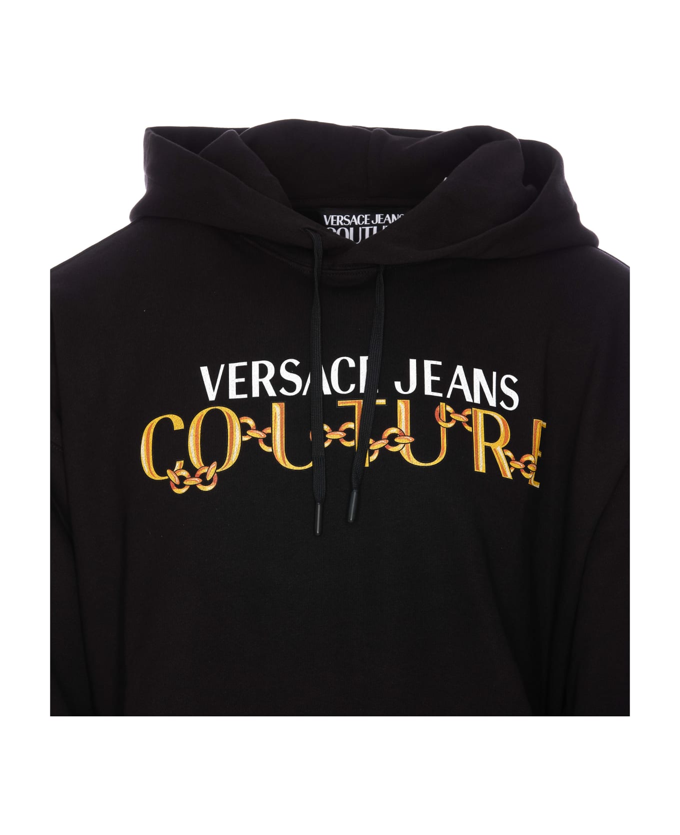 Versace Jeans Couture Chain Logo Hoodie - Black