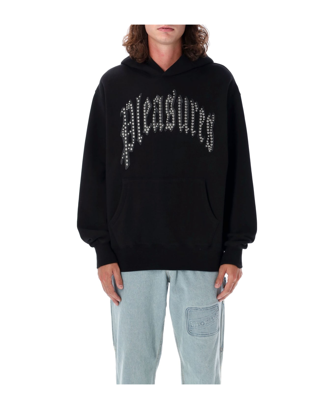 Pleasures Twitch Studded Hoodie - BLACK