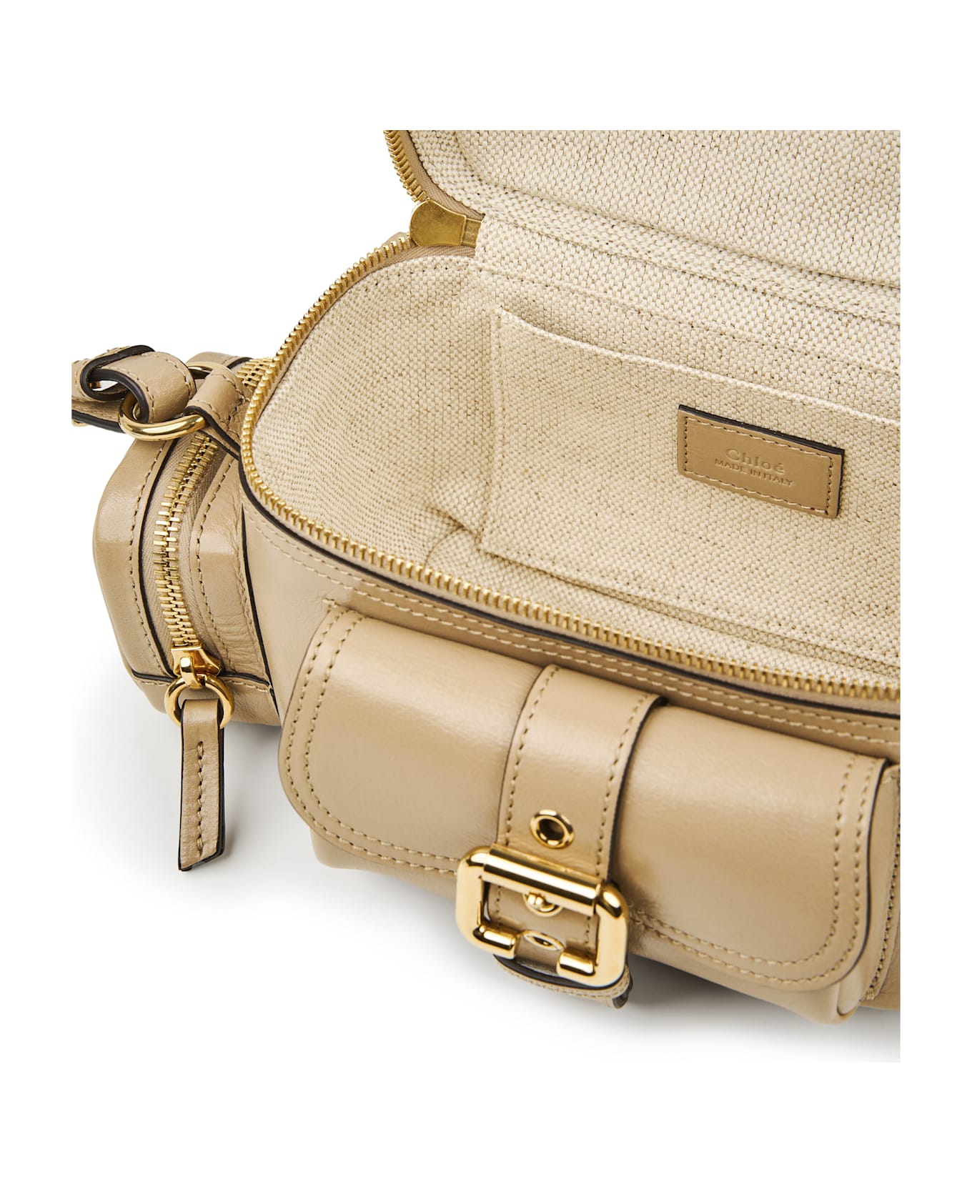 Chloé Small Camera Bag In Shiny Leather - Brown