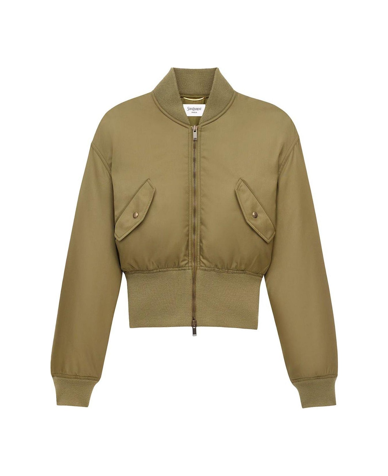 Saint Laurent Zip-up Padded Bomber Jacket - GREEN