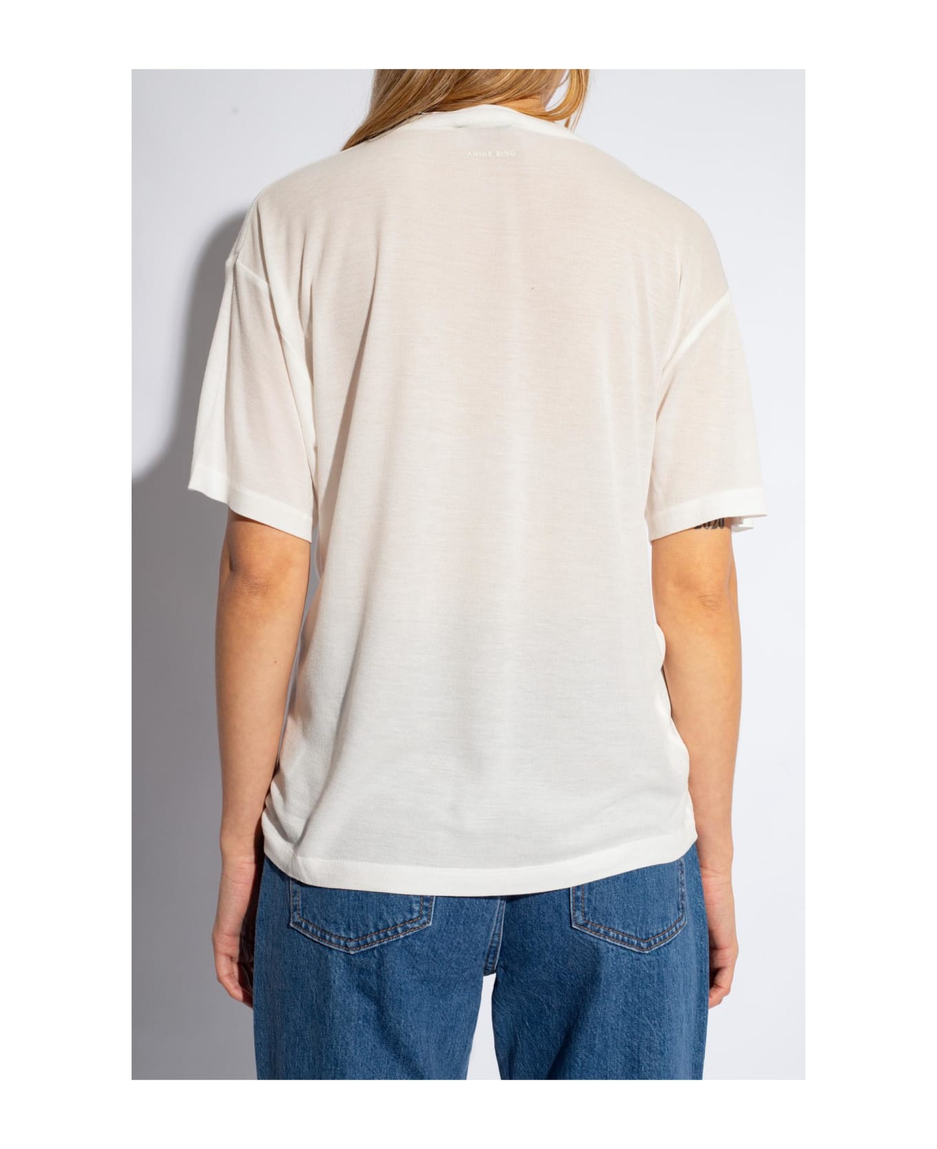 Anine Bing 'vale' T-shirt With Logo - White Tシャツ