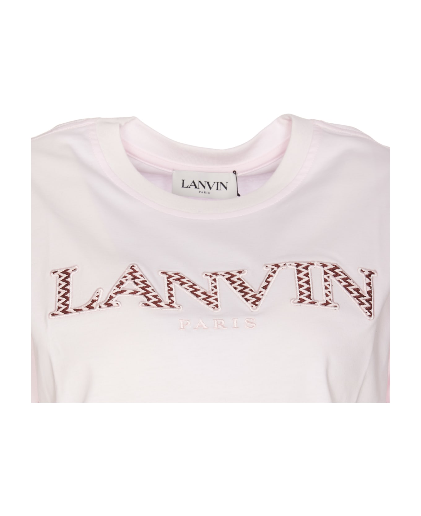 Lanvin Cropped Logo Lanvin Paris T-shirt - Pink