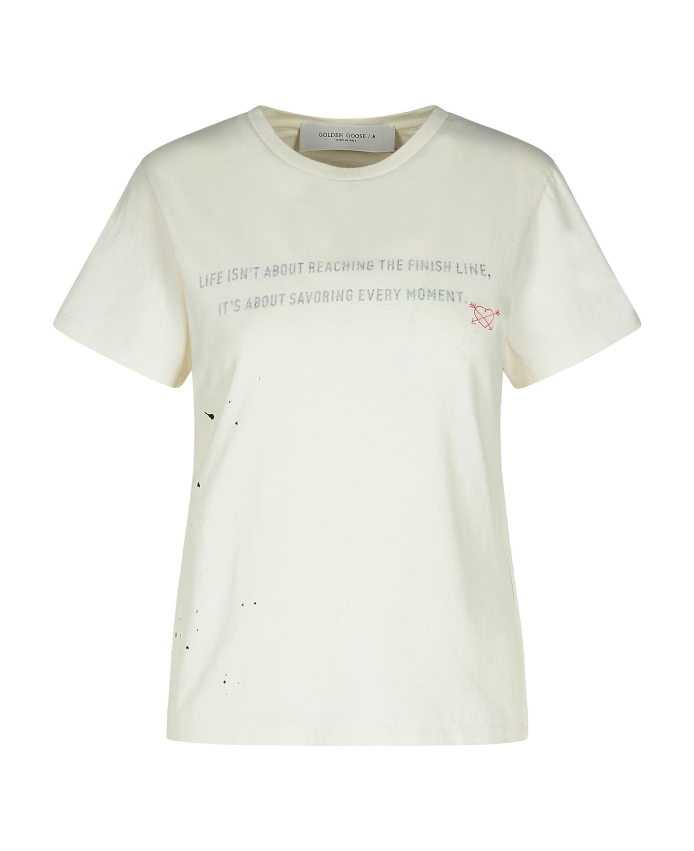 Golden Goose Ivory Cotton T-shirt - Ivory