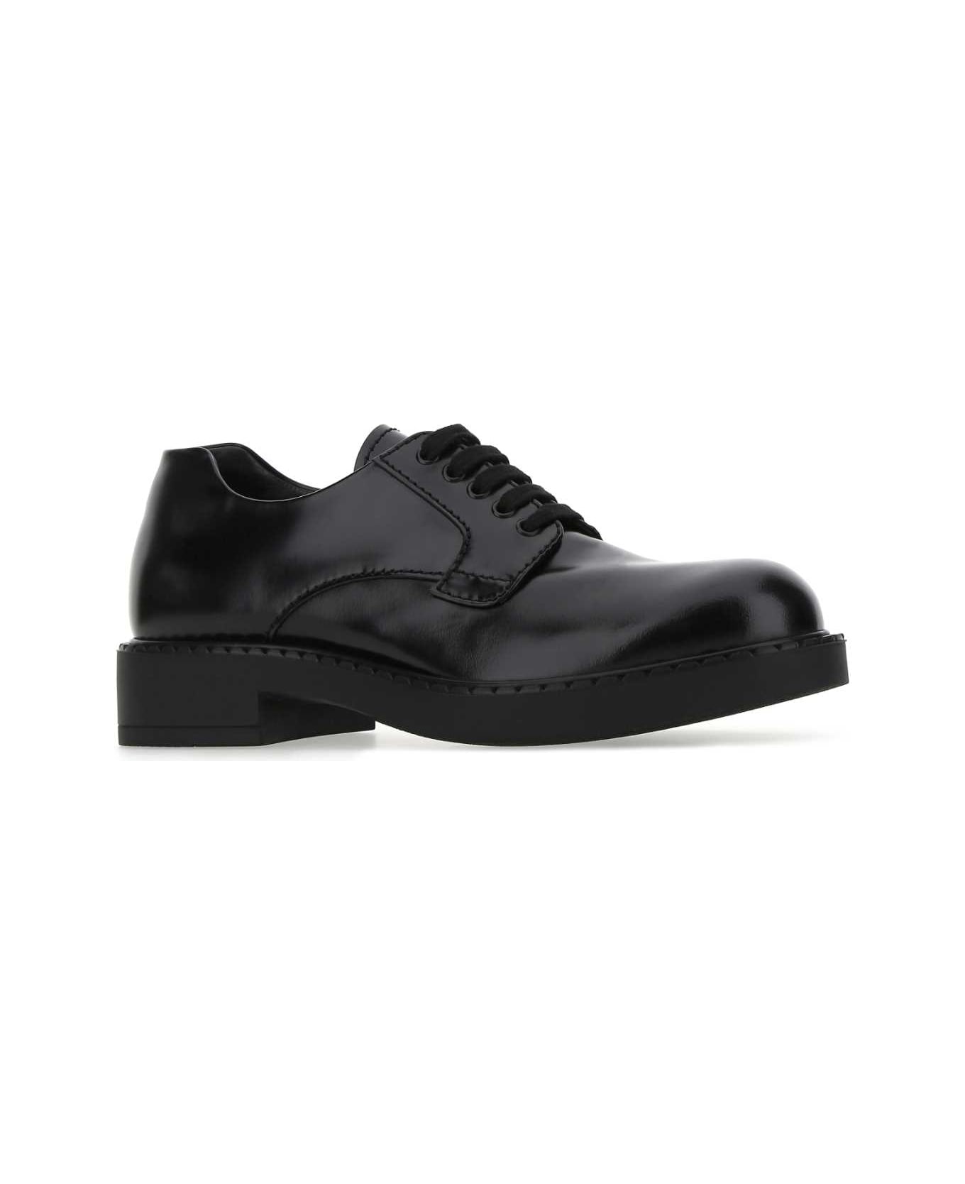 Prada Black Leather Lace-up Shoes - F0002