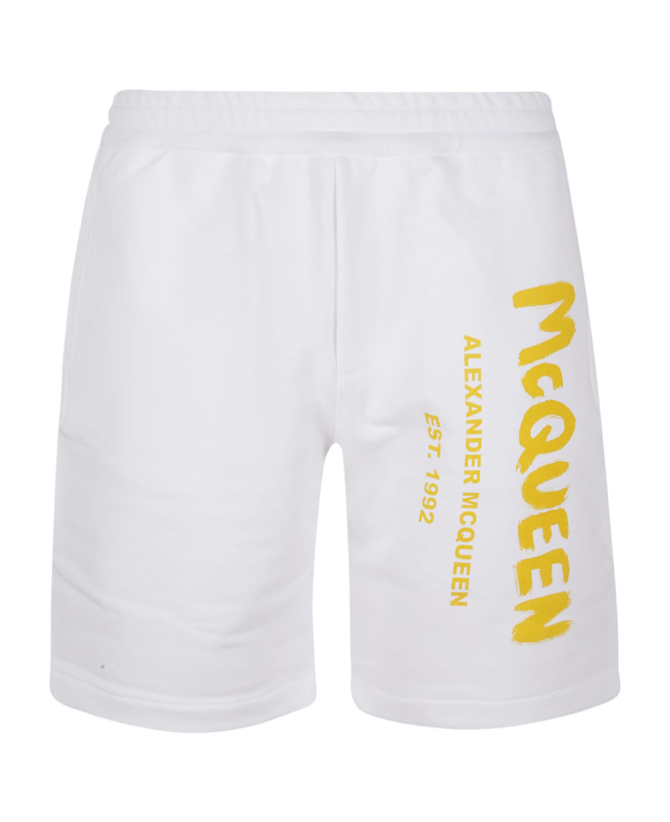 Alexander McQueen Graffiti Prt Shorts - White Yellow ショートパンツ