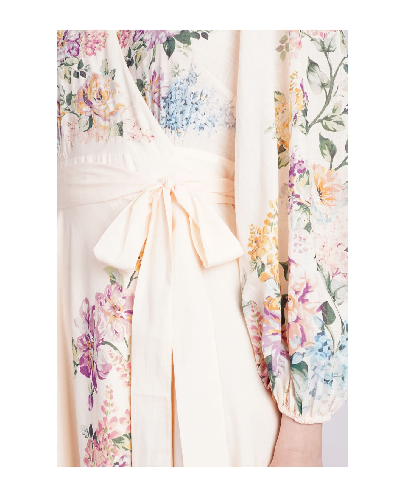 パーティードレス ZIMMERMANN halliday midi wrap dress with pockets 1408DSS241 0400021090510_CREAMWATERCOLOUR
