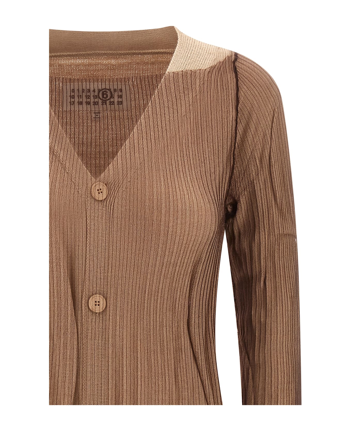 MM6 Maison Margiela 'trapped' Double Layer Dress - Beige