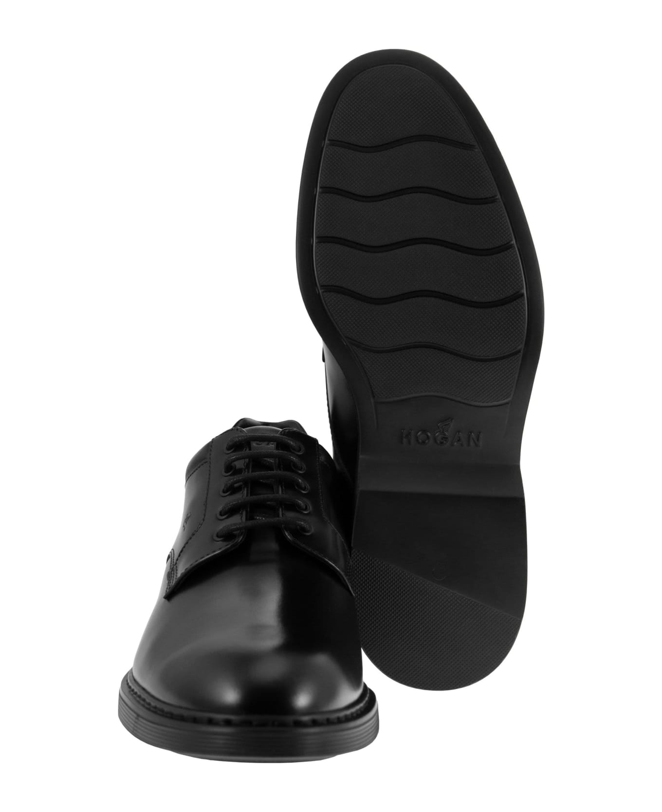 Hogan H576 - Derby Lace-ups With Rubber Bottom - Black