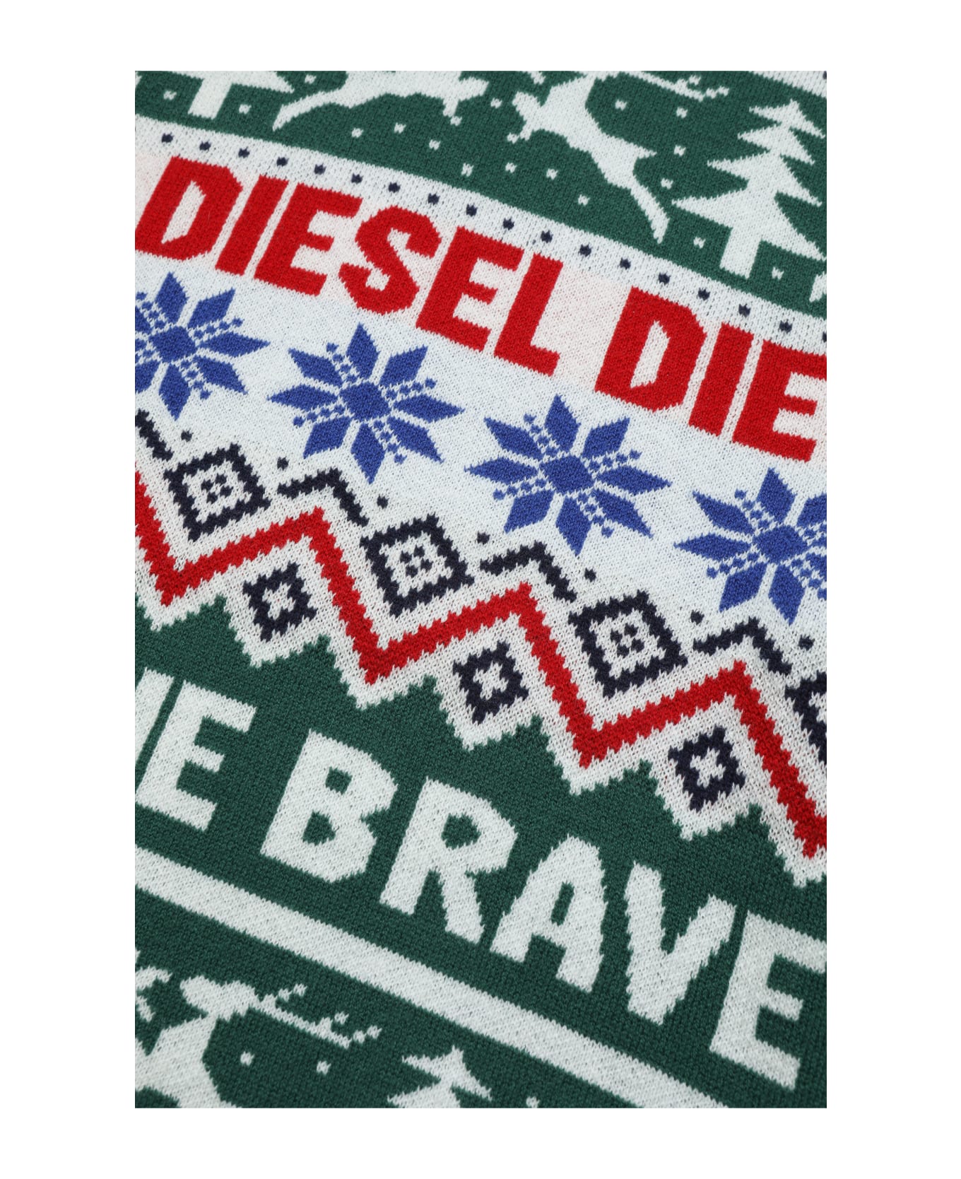 Diesel Kerry Chr Over Knitwear Wool-blend Sweater With Christmas Pattern - Multicolor