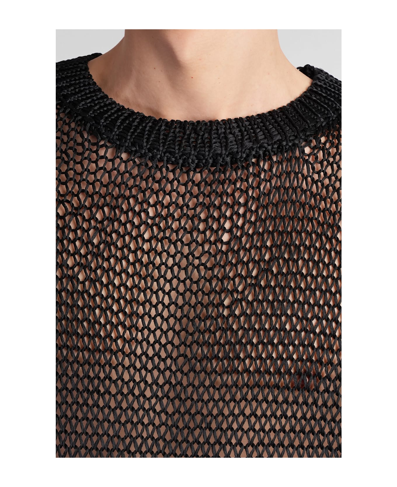 Jil Sander Cn Ls Jumper Knitwear In Black Silk - black
