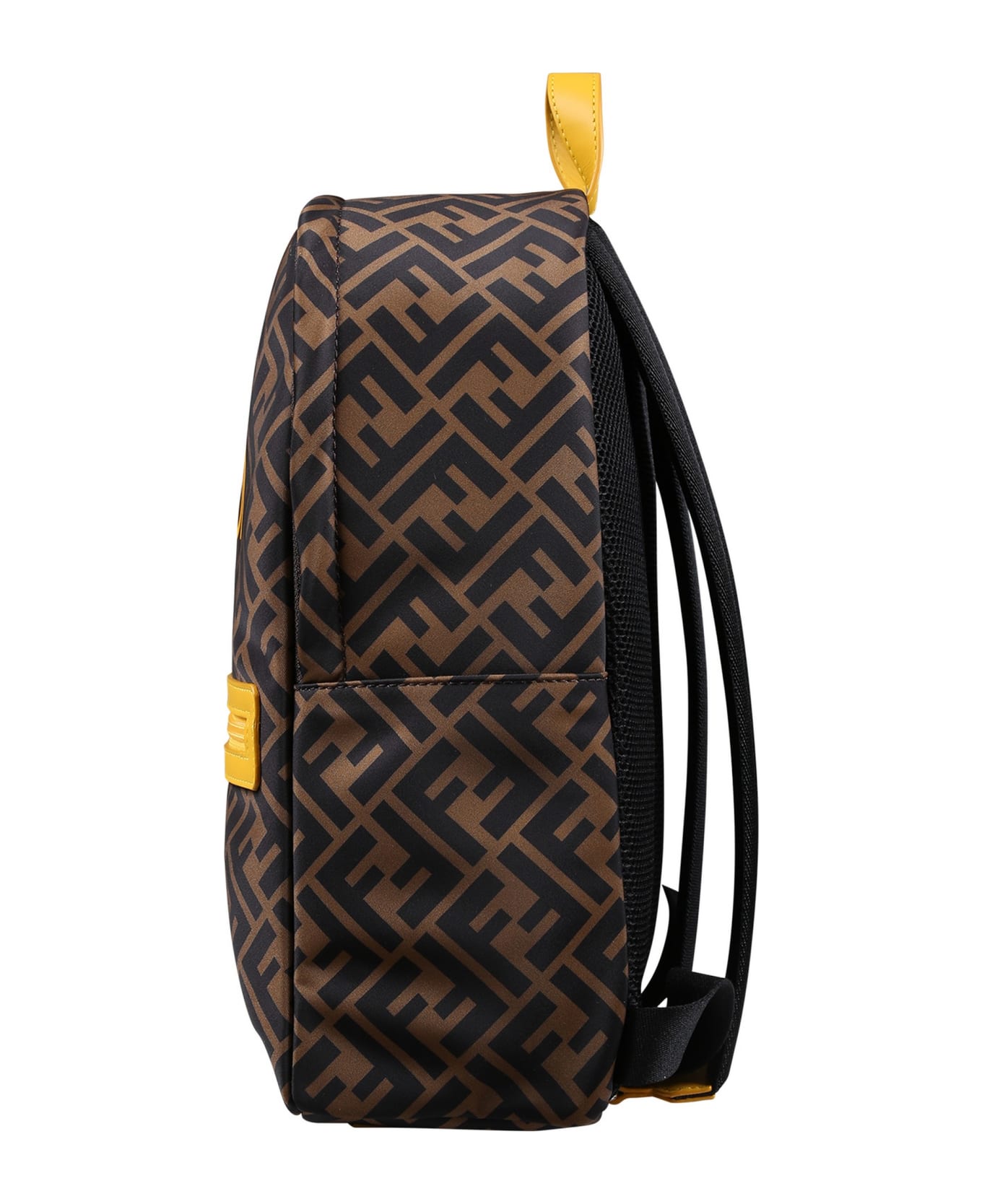 Fendi Brown Backpack For Kids With Double F - Brown