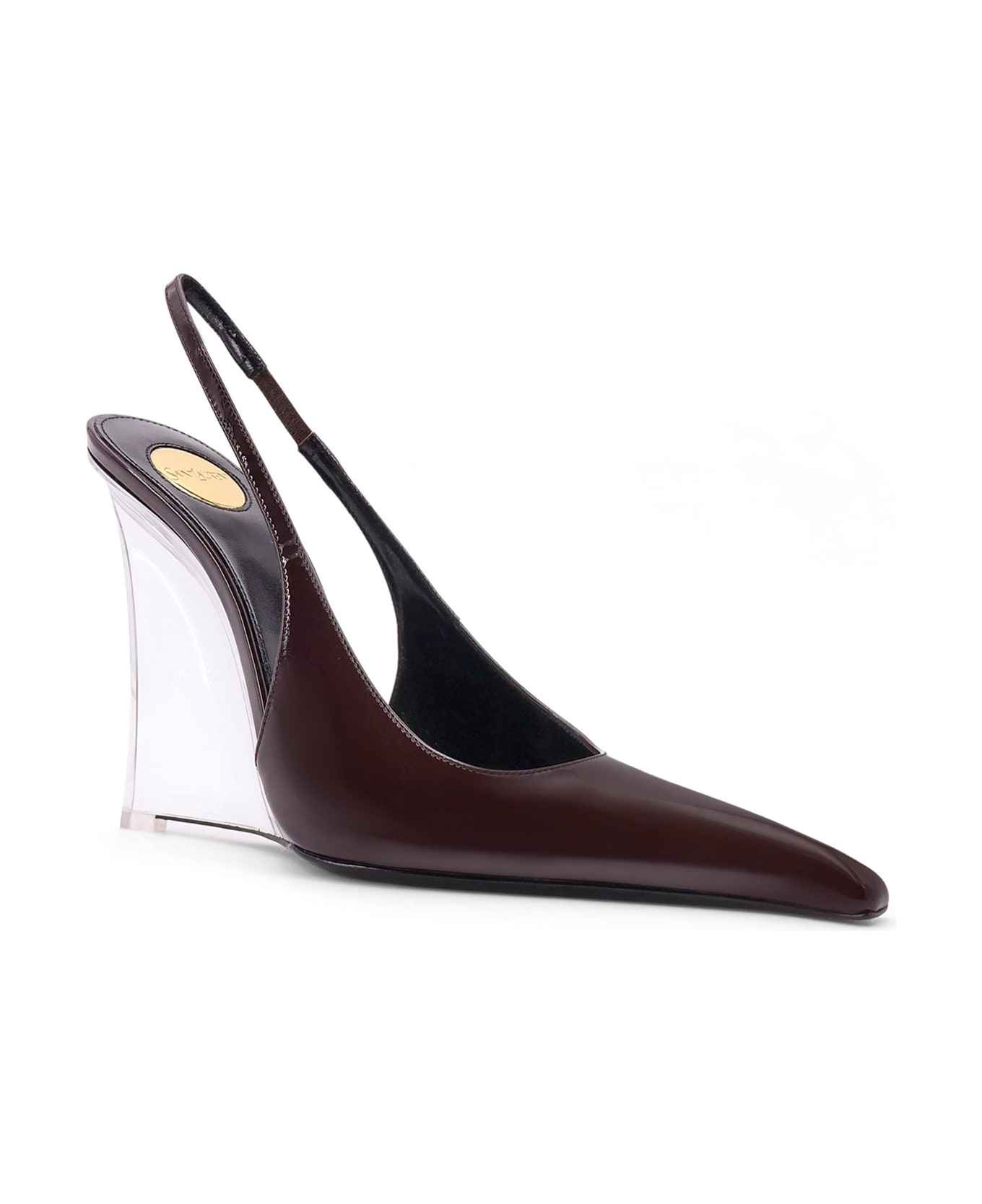 Saint Laurent Miller 110 Patent Leather Slingback Décolleté - Brown